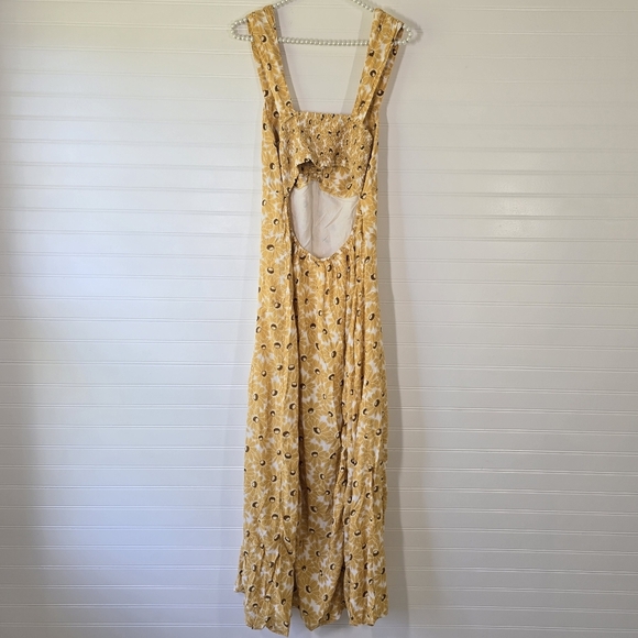 New Free People Rosalee Midi Sun Dress Medium Yellow Sundress - Picture 3 of 7